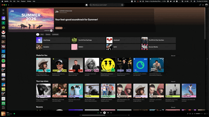 Tune staging a window against a clean background